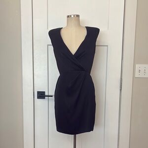 Jay Godfrey Black Wrap V-Neck Mini Dress